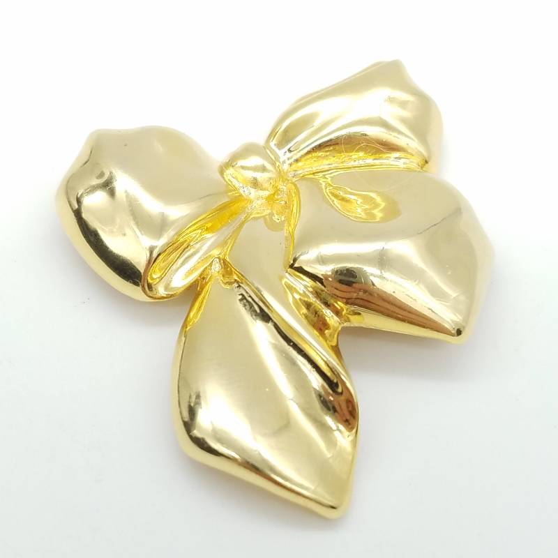 Old Stock Danecraft Goldfarbene Schleifen-Brosche - 5 cm von ThingsGrandmaKept