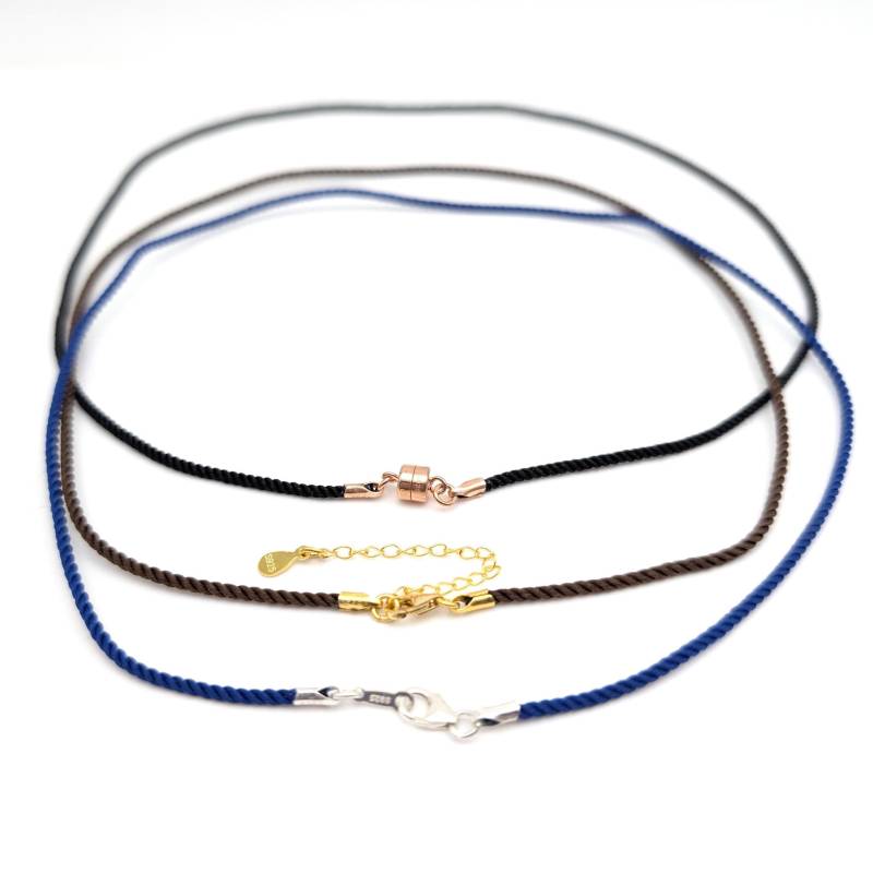 Seidenkordel, Sterling Silber Halskette Nach Maß, Rose Gold Vermeil, Minimalistisch von ThingsGrandmaKept