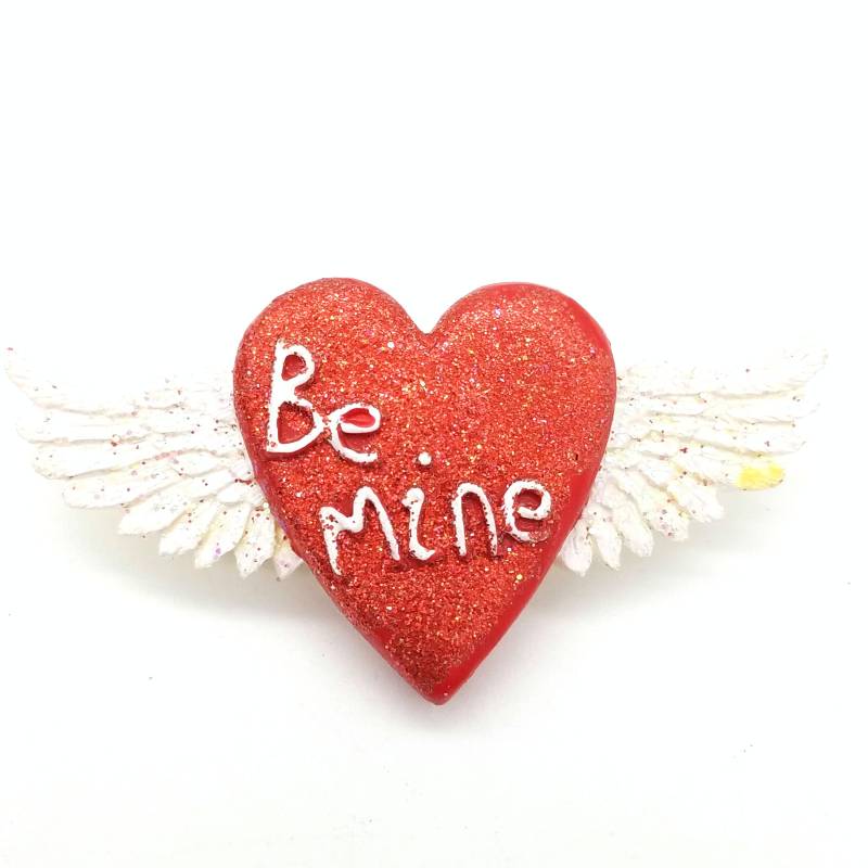 "Vintage "Be Mine" Geflügelte Herz Valentinstag Harz Anstecknadel von ThingsGrandmaKept