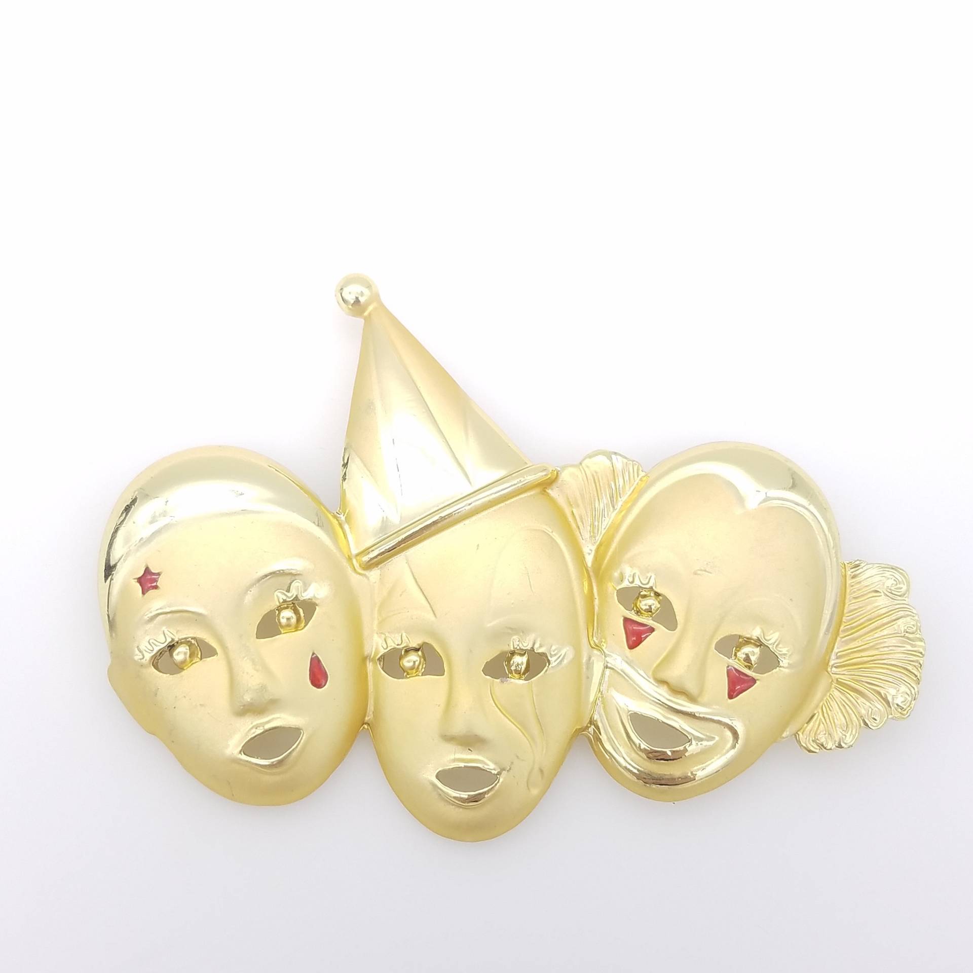 Vintage Old Stock Ajc Goldfarbene Drei Clown Brosche Vintage Old Stock Ajc Goldfarbene Drei Clown Brosche von ThingsGrandmaKept