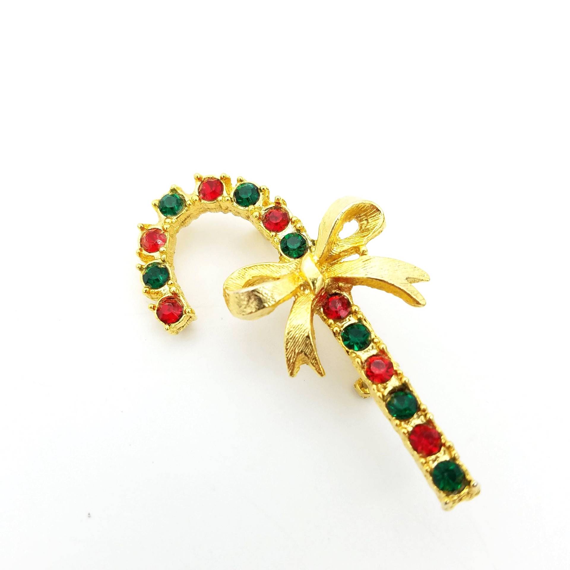 Zuckerstangen-Brosche/Zuckerstange, Goldfarben Mit Schleife Zuckerstangen-Brosche/Zuckerstange, Goldfarben Mit Schleife von ThingsGrandmaKept