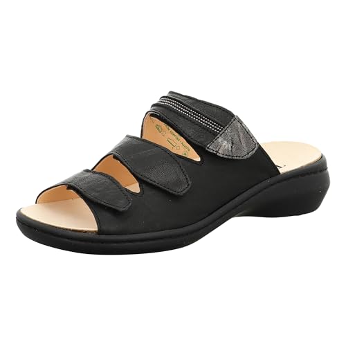 THINK! Damen CAMILLA chromfrei gegerbte nachhaltige Pantolette, SCHWARZ 0000 von Think!