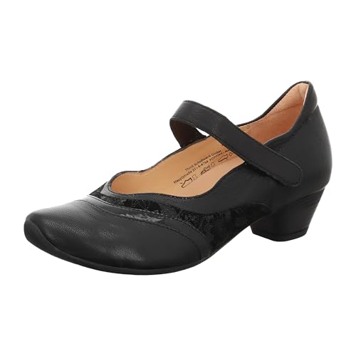 THINK! Damen AIDA chromfrei gegerbte nachhaltige Halbschuhe, SCHWARZ/Kombi 0000 von Think!