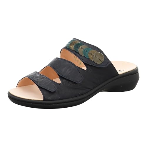 THINK! Damen CAMILLA chromfrei gegerbte nachhaltige Pantolette, NAVY/KOMBI 8000 von Think!
