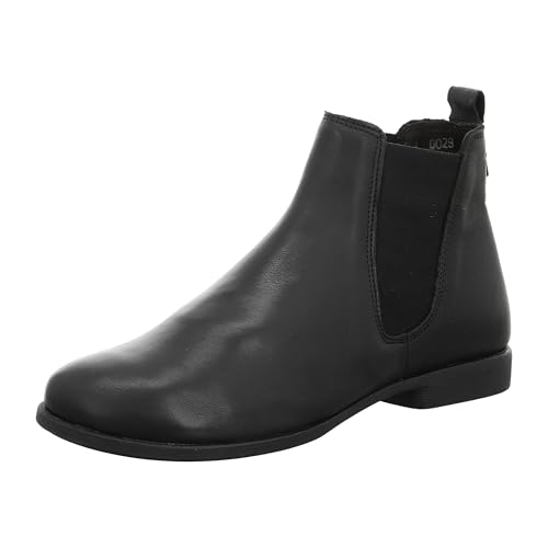 THINK! Damen AGRAT leder gefütterter, nachhaltiger Chelsea-Boots, 0000 Schwarz,36 EU von Think!