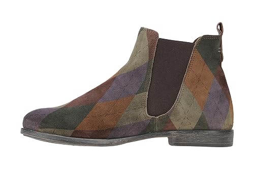 THINK! Damen AGRAT Leder gefütterter nachhaltiger Chelsea Boots, 9020 Olive/Kombi, 40 EU von Think!