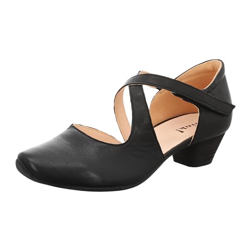 THINK! Damen AIDA chromfrei gegerbte nachhaltige Halbschuhe, SCHWARZ 0000 von THINK!