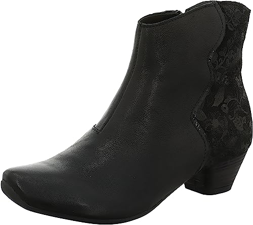 THINK! Damen AIDA Leder gefütterte nachhaltige Stiefelette, 0000 SCHWARZ/Kombi, 38 EU von Think!