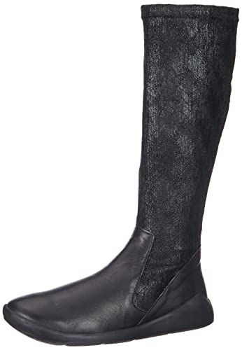 THINK! Damen DUENE chromfrei gegerbte nachhaltige Stretch-Schaft Stiefel, 0000 SCHWARZ, 36.5 EU von Think!