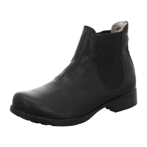 THINK! Damen Denk chromfrei gegerbte Lammfell Chelsea-Boots, 0000 SCHWARZ, 36.5 EU von Think!