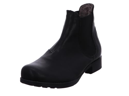 THINK! Damen Denk chromfrei gegerbte Lammfell Chelsea-Boots, 0000 SCHWARZ, 39.5 EU von Think!