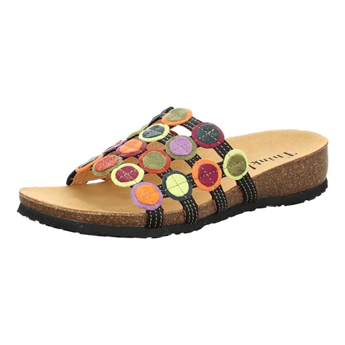 Think! Damen Julia Nachhaltige Pantolette, 0000 Schwarz Multicolour, 42 EU von Think!