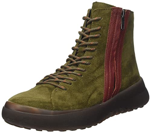 THINK! Damen KUSABI Leder gefütterte nachhaltige Stiefelette, 7000 Olive/Kombi, 39 EU von Think!