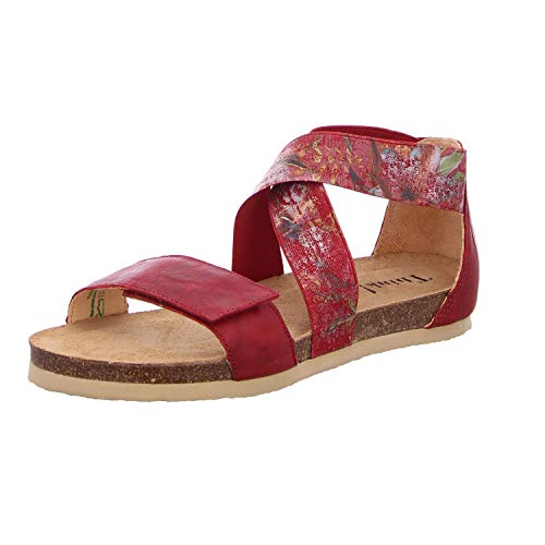 THINK! Damen Shik, Riemchensandalen, Rot (Cherry/Kombi 74), 35 von Think!