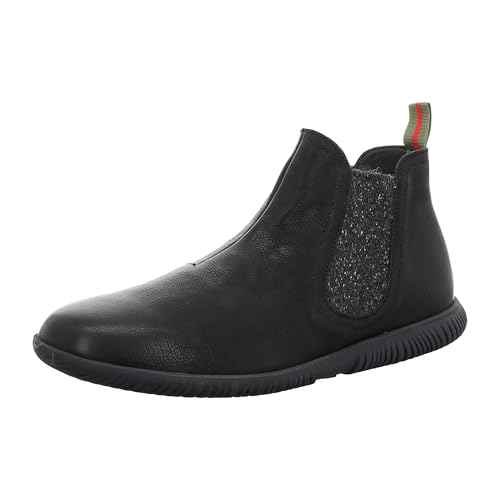 THINK! Herren HAUKI Leder gefütterte nachhaltige Chelsea-Boots, 0000 SCHWARZ, 42.5 EU von Think!