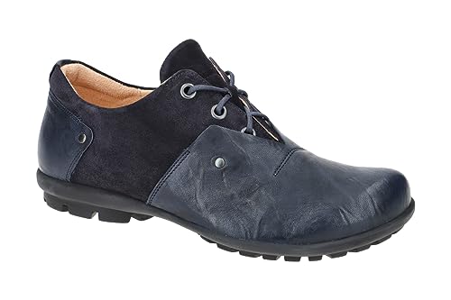 THINK! Herren Kong chromfrei gegerbte nachhaltige WechselfuÃŸbett Schnürhalbschuhe, 8060 Navy/Kombi, 46 EU von Think!