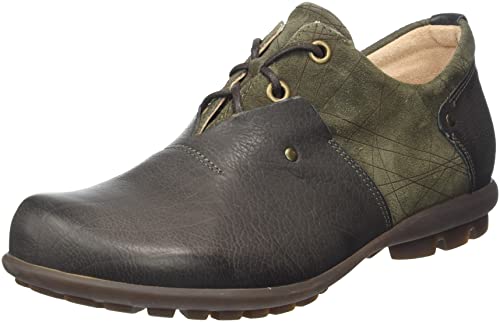 THINK! Herren Kong nachhaltige Leder gefütterte Schnürhalbschuhe, 7020 Olive/Kombi, 44 EU von Think!