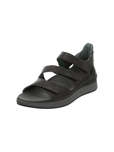 Think! Damen MEGGIE chromfrei gegerbte nachhaltige Sandale, SCHWARZ 0000 von THINK!