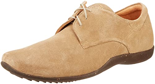 THINK! Herren Stone chromfrei gegerbte nachhaltige Wechselfußbett Schnürhalbschuhe, 4000 BEIGE, 43 EU von Think!