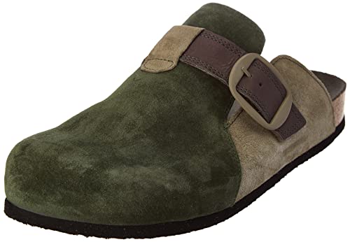 THINK! Herren WOLFI chromfrei gegerbte Pantolette Clog Hausschuhe, 7000 Tanne/Kombi, 40 EU von Think!