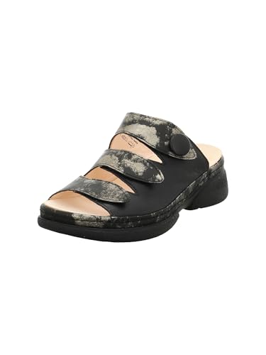 Think CAMBIO Damen chromfrei gegerbte nachhaltige Pantolette, SCHWARZ/Kombi 0080, 42 EU von Think