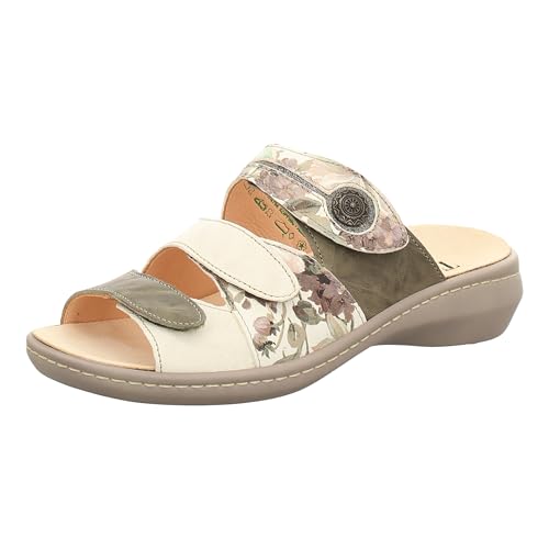 THINK! Damen Camilla chromfrei gegerbte nachhaltige Wechselfußbett Pantolette, 7060 Salbei/Kombi, 40 EU von THINK!