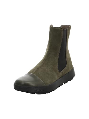 Think COMODA Damen chromfrei gegerbte nachhaltige Chelsea Boot Stiefelette, Olive/Kombi 7000, 43 EU von Think