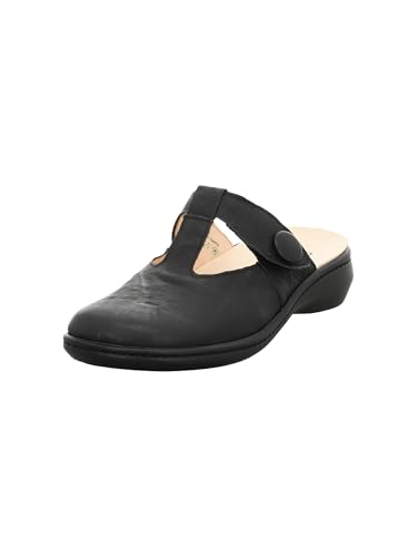 Think Camilla Damen chromfrei gegerbte nachhaltige Pantolette, SCHWARZ 0000, 39 EU von Think
