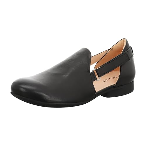 Think! Damen Chromfrei Gegerbte Nachhaltige Wechselfußbett Ballerinas GUAD2 0000 SCHWARZ 40 EU, 0000 Schwarz, 40.5 EU von THINK!