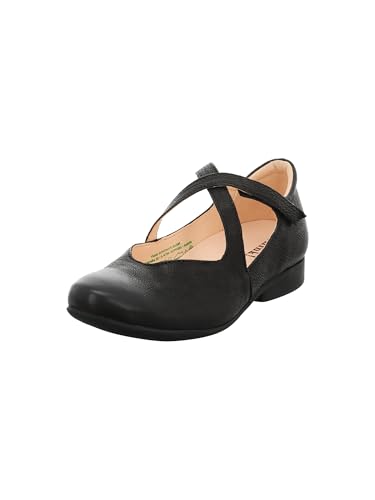 Think! Damen GUAD2 chromfrei gegerbte nachhaltige Halbschuhe, SCHWARZ 0000 von Think!