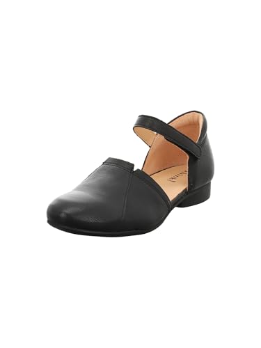 Think! Damen GUAD2 chromfrei gegerbte nachhaltige Halbschuhe, SCHWARZ 0000 von Think!
