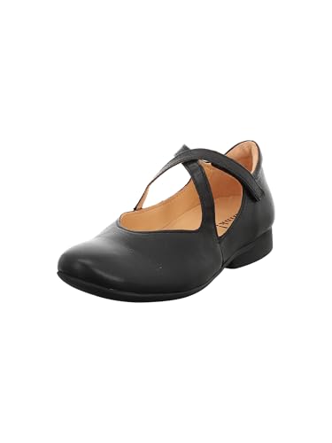 Think! Damen GUAD2 chromfrei gegerbte nachhaltige Halbschuhe, SCHWARZ 0010 von Think!