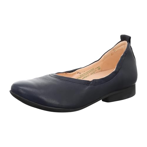 Think Damen GUAD2 chromfrei gegerbte nachhaltige Wechselfußbett Ballerinas, Navy 8020, 38.5 EU von Think