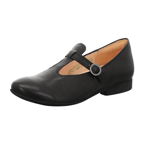 Think Damen GUAD2 nachhaltige Wechselfußbett Ballerinas, Schwarz 0000, 40 EU von Think