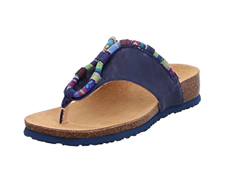Think! Damen JULIA chromfrei gegerbte nachhaltige Pantolette, INDIGO/KOMBI 8020 von Think!