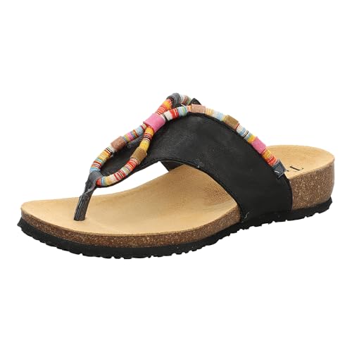 Think! Damen JULIA chromfrei gegerbte nachhaltige Pantolette, SCHWARZ/KOMBI 0000 von THINK!