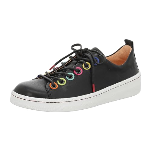 Think Damen Kumi chromfrei gegerbte nachhaltige Wechselfußbett Sneaker, Schwarz/Kombi 0000, 38 EU von Think!