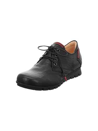 Think! Damen MENSCHA chromfrei gegerbte nachhaltige Halbschuhe, SCHWARZ/KOMBI 0000 von Think!