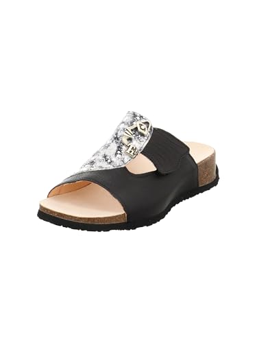 Think! Damen Mizzi chromfrei gegerbte nachhaltige Pantolette, SCHWARZ/Kombi 0100 von Think!