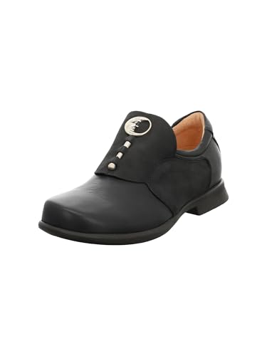 Think! Damen PENSA chromfrei gegerbte nachhaltige Halbschuhe, SCHWARZ 0000 von Think!