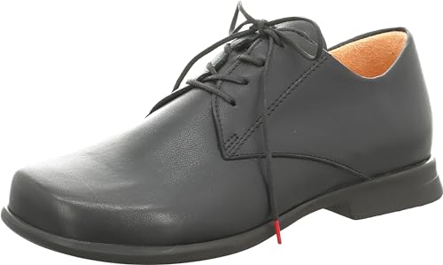 THINK! Damen Pensa chromfrei gegerbte nachhaltige Schnürhalbschuhe, 0000 SCHWARZ, 38 EU von Think!