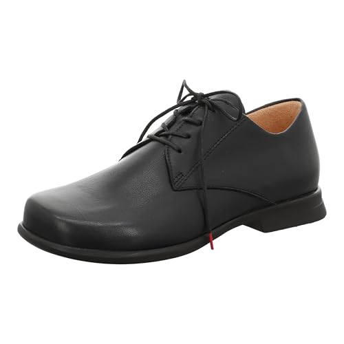 THINK! Damen Pensa chromfrei gegerbte nachhaltige Schnürhalbschuhe, 0000 SCHWARZ, 39.5 EU von Think!