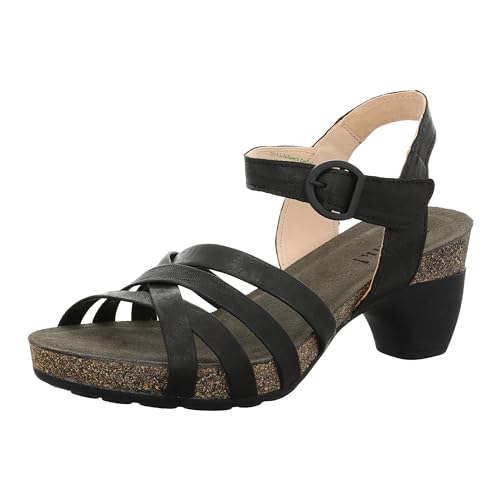 Think Damen Traudi chromfrei gegerbte nachhaltige Slingback Sandale mit Absatz, Schwarz 0000, 41 EU von Think!