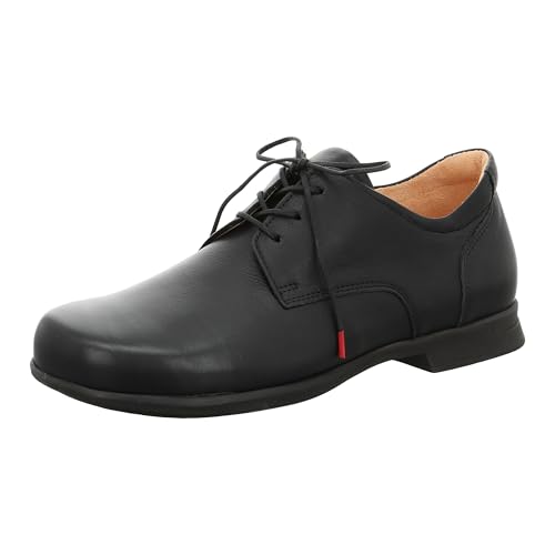 Think Herren Pensa chromfrei gegerbte nachhaltige Wechselfußbett Schnürhalbschuhe, Schwarz 0000, 43 EU von Think!