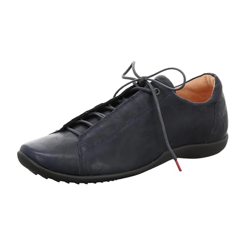 Think Herren Stone chromfrei gegerbte nachhaltige Wechselfußbett Schnürhalbschuhe, Navy 8000, 42 EU von Think!