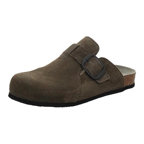 THINK! Herren WOLFI nachhaltige Pantolette Clog Hausschuh, 7020 Slate/Kombi, 41 EU von Think!