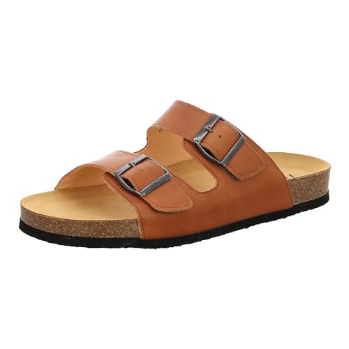 Think Herren WOLFI chromfrei gegerbte nachhaltige Pantolette Hausschuh, Cognac 3040, 43 EU von Think!