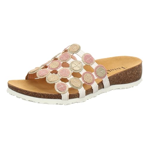 Think! Damen Julia chromfrei gegerbte nachhaltige Pantolette, Bianco/Kombi 1000 Think! Damen Julia chromfrei gegerbte nachhaltige Pantolette, Bianco/Kombi 1000 von Think!