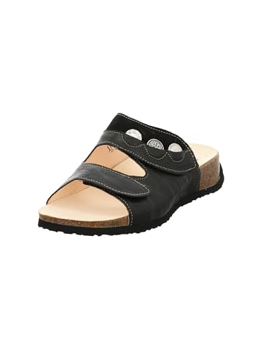 Think! Damen MIZZI chromfrei gegerbte nachhaltige Pantolette, SCHWARZ/KOMBI 0000 von Think!