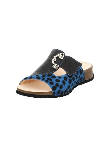 Think Mizzi Damen chromfrei gegerbte nachhaltige Pantolette, AZURO/Kombi 9270, 45 EU von Think